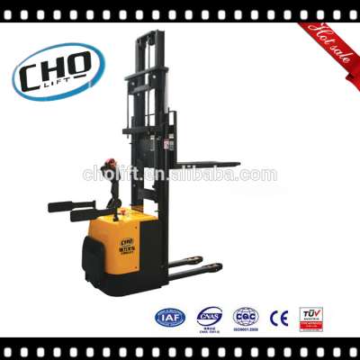 warehoue equipment 1.5T Electric Pallet Lift Stacker, 1500kg Electric Fork Lift with H mast design